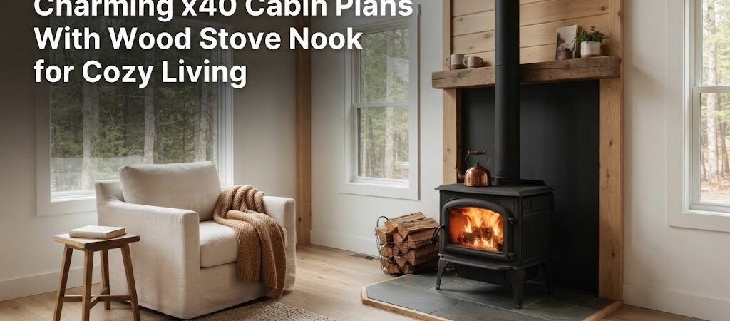 Cozy x40 Cabin Plans with a Wood Stove Nook