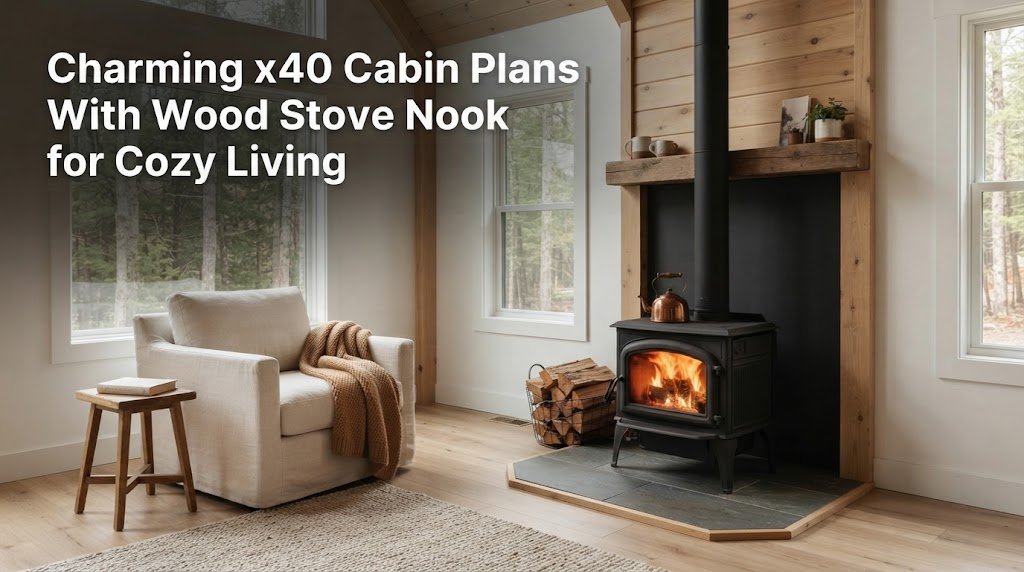 Cozy x40 Cabin Plans with a Wood Stove Nook