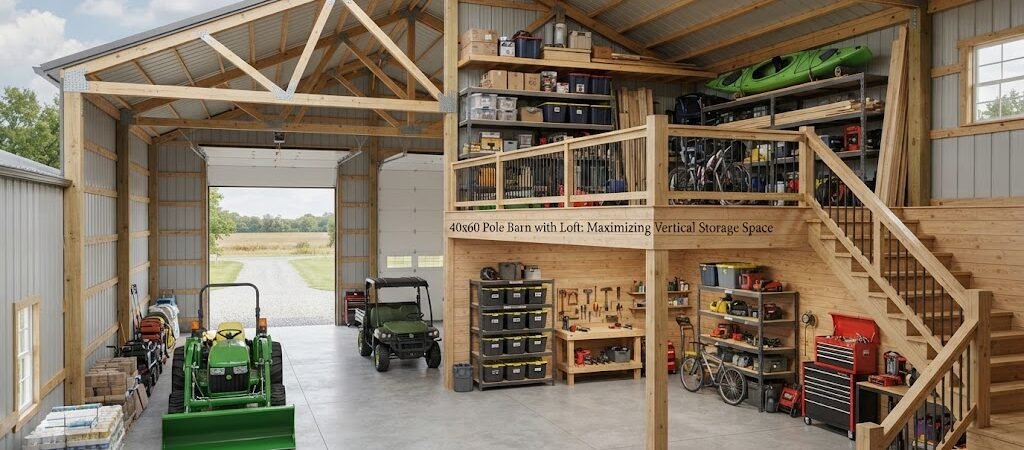 40×60 Pole Barn with Loft: Maximizing Vertical Storage Space
