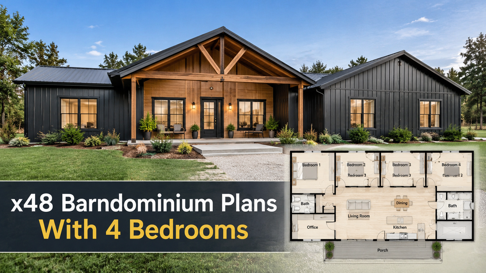 4-Bedroom Barndominium Plans: Explore 32×48 Designs