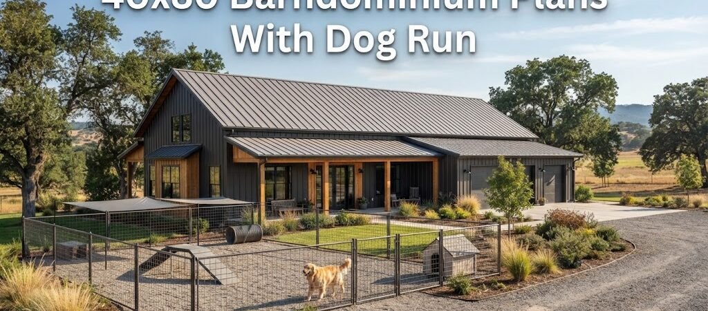 40×80 Barndominium Plans for Spacious Living with Dog Run