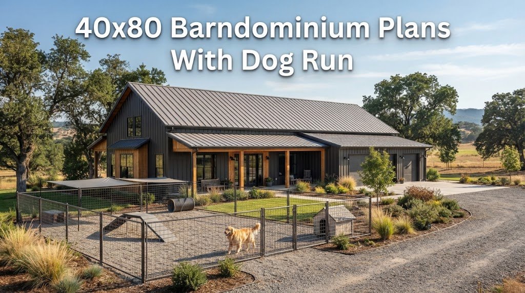 40×80 Barndominium Plans for Spacious Living with Dog Run