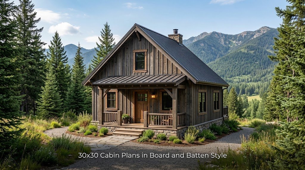 Build Your 30×30 Cabin with Board and Batten Plans