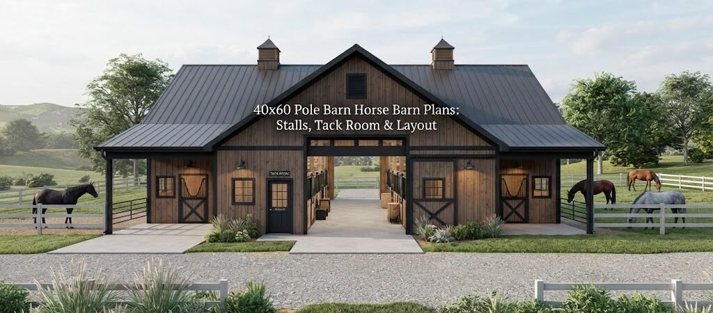 40×60 Pole Barn Horse Barn Plans: Stalls, Tack Room & Layout