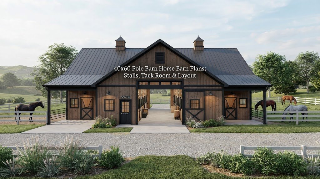 40×60 Pole Barn Horse Barn Plans: Stalls, Tack Room & Layout