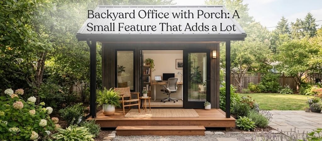 Backyard Office with Porch: A Small Feature That Adds a Lot