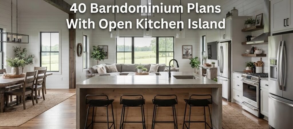 Barndominium Plans with Open Kitchen Islands for Homeowners