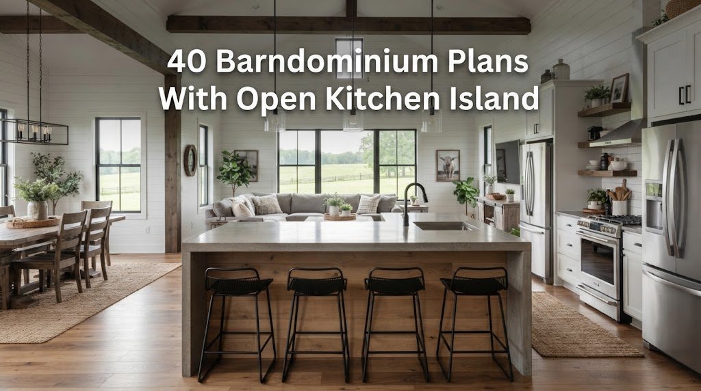Barndominium Plans with Open Kitchen Islands for Homeowners