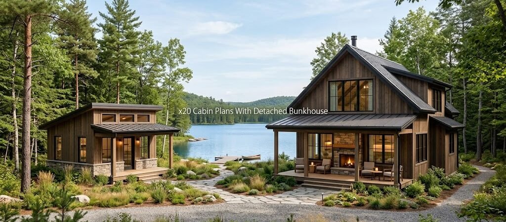 Explore x20 Cabin Plans with Detached Bunkhouse Options