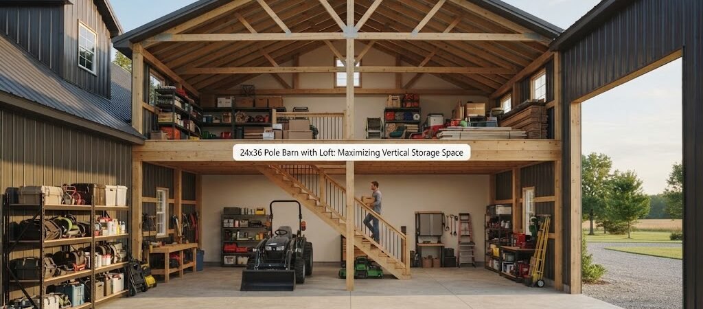 24×36 Pole Barn with Loft: Maximizing Vertical Storage Space