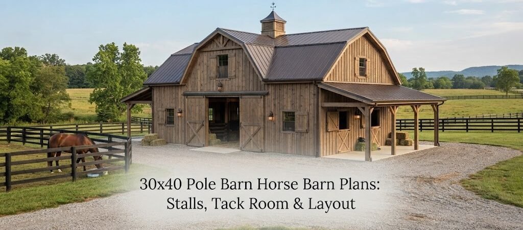30×40 Pole Barn Horse Barn Plans: Stalls, Tack Room & Layout