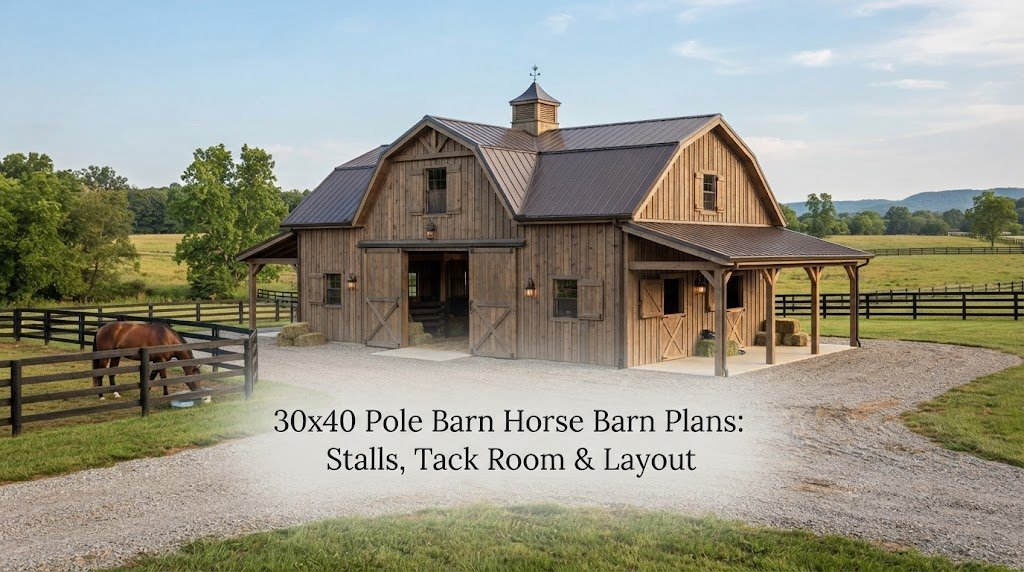 30×40 Pole Barn Horse Barn Plans: Stalls, Tack Room & Layout