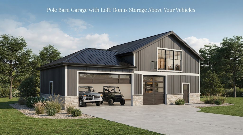 Pole Barn Garage with Loft: Bonus Storage Above Your Vehicles