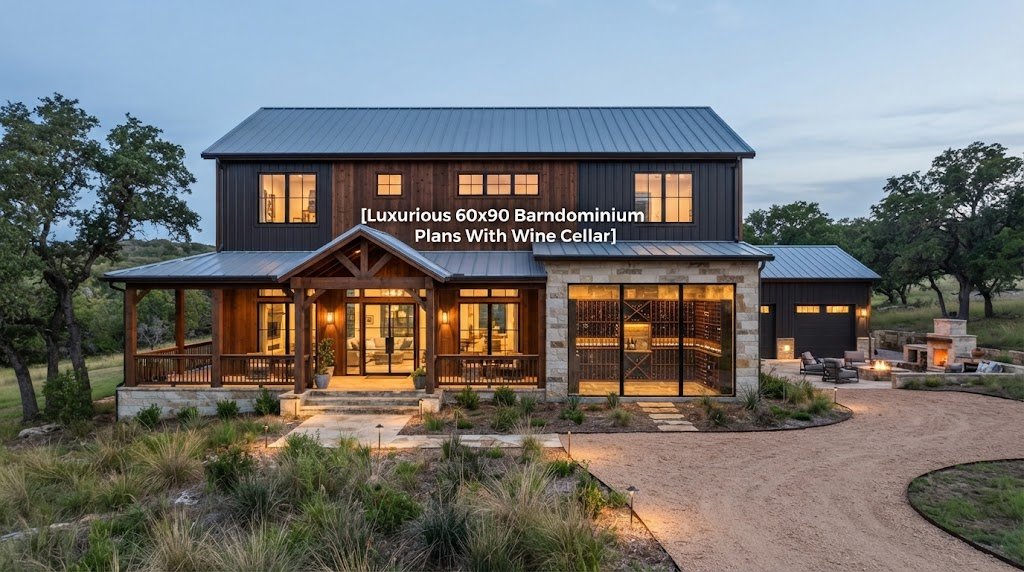 60×90 Barndominium Plans with Luxurious Wine Cellar