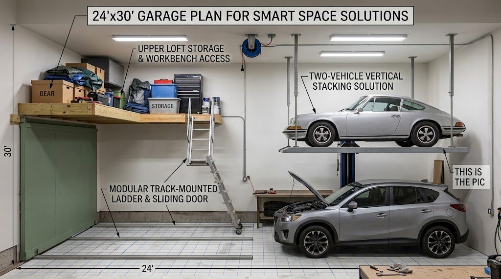 24×30 Garage Plans: Optimal Vehicle and Workshop Space