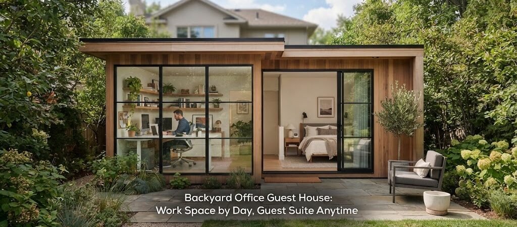 Backyard Office Guest House: Work Space by Day, Guest Suite Anytime