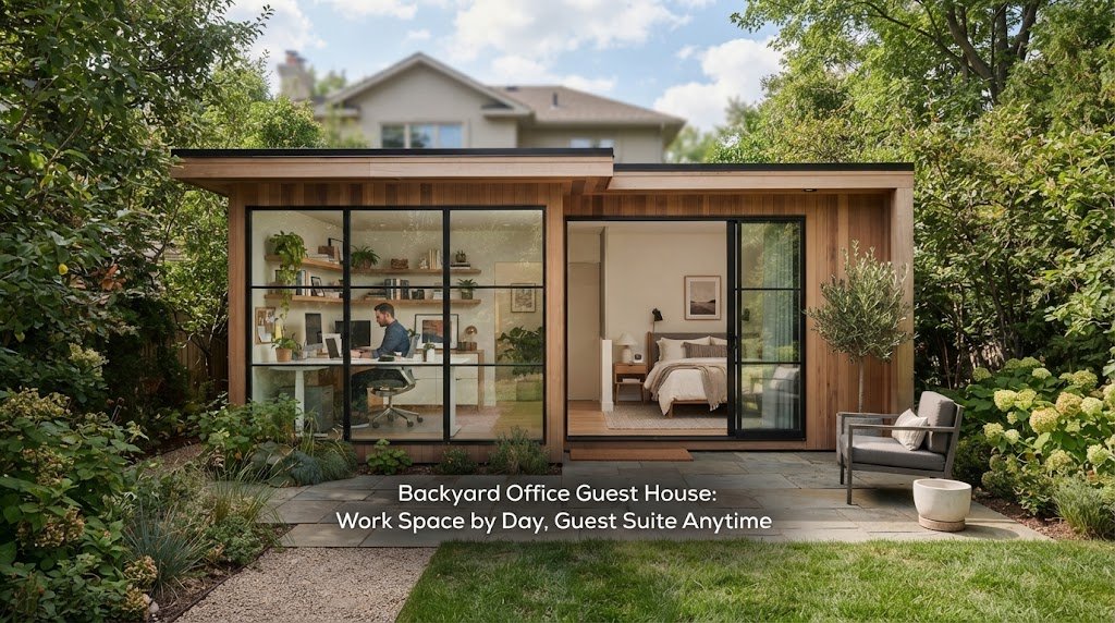 Backyard Office Guest House: Work Space by Day, Guest Suite Anytime