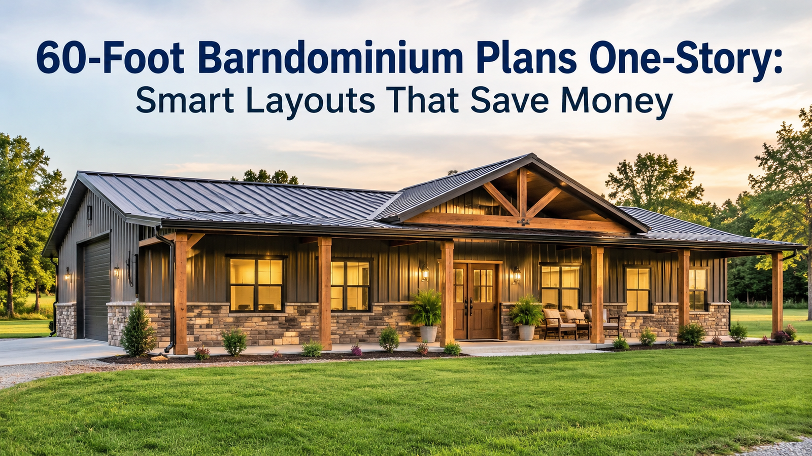 60-Foot Barndominium Plans: Efficient One-Story Layouts