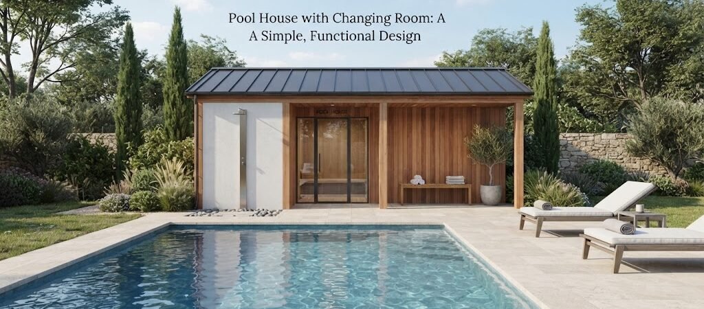 Pool House with Changing Room: A Simple, Functional Design