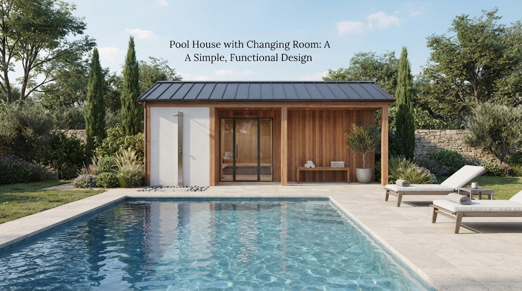 Pool House with Changing Room: A Simple, Functional Design