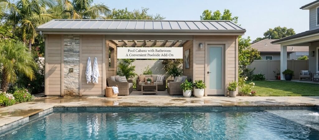 Pool Cabana with Bathroom: A Convenient Poolside Add-On