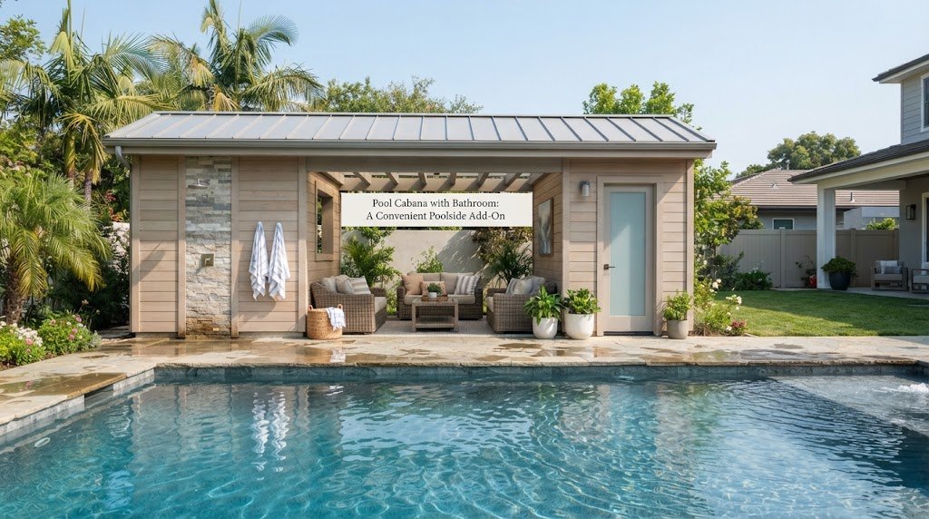 Pool Cabana with Bathroom: A Convenient Poolside Add-On