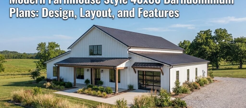 40×80 Modern Farmhouse Barndominium Plans: Design & Features