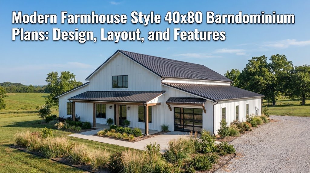 40×80 Modern Farmhouse Barndominium Plans: Design & Features
