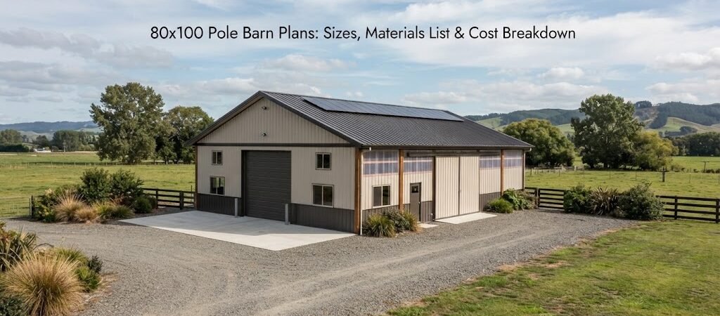 80×100 Pole Barn Plans: Sizes, Materials List & Cost Breakdown