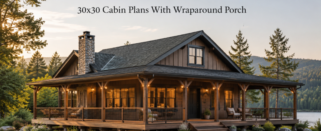 30×30 Cabin Plans: Ideal Wraparound Porch Designs