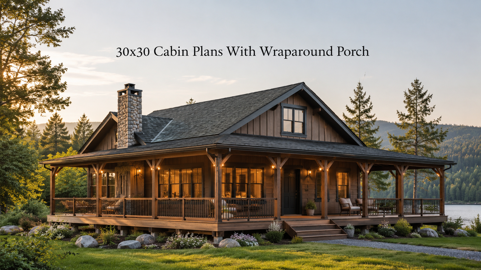 30×30 Cabin Plans: Ideal Wraparound Porch Designs