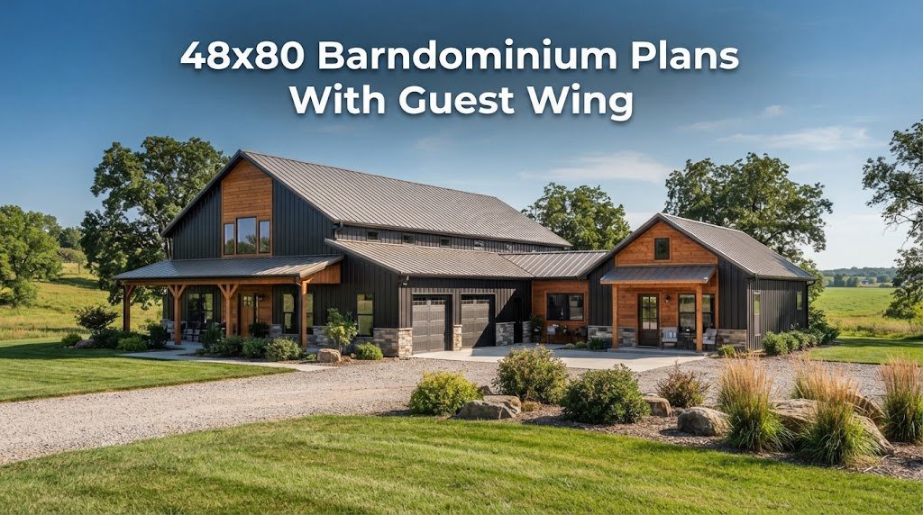 48×80 Barndominium Plans with Guest Wing for Optimal Living