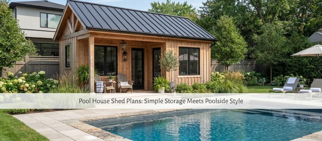 Pool House Shed Plans: Simple Storage Meets Poolside Style