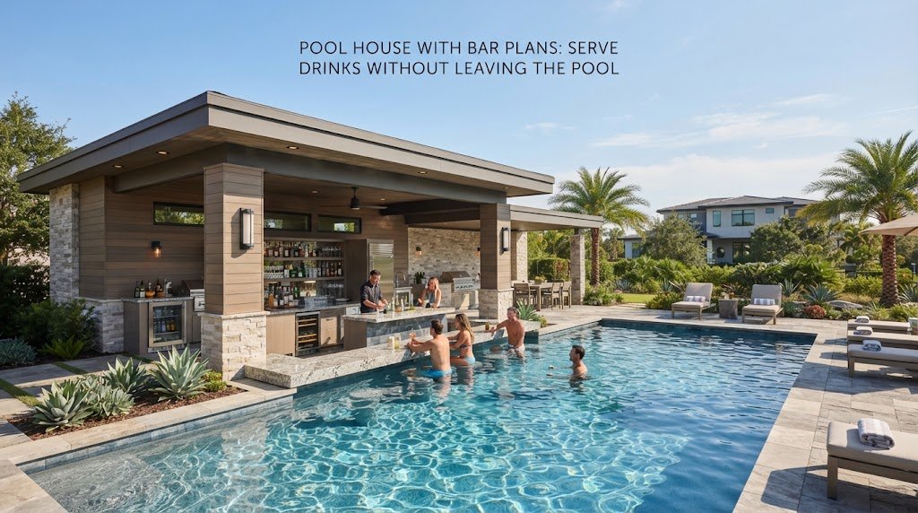 Pool House with Bar Plans: Serve Drinks Without Leaving the Pool