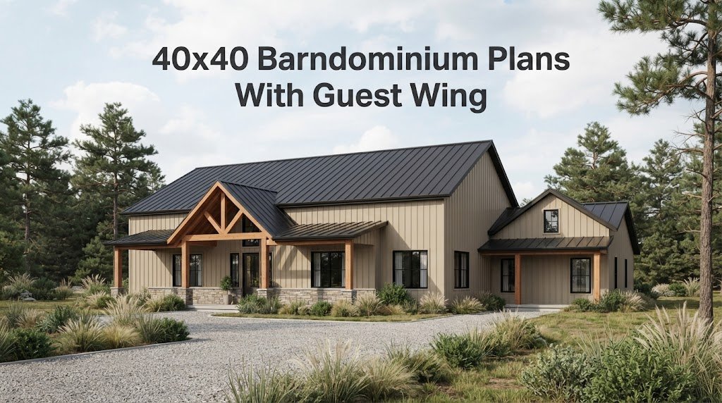40×40 Barndominium Plans with Guest Wing for Homeowners