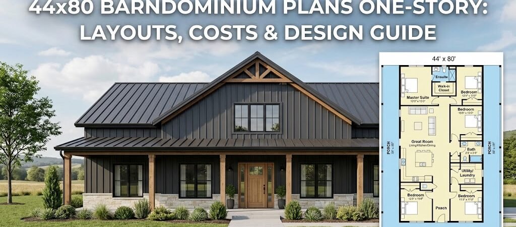 44×80 One-Story Barndominium Plans: Space & Design Insights