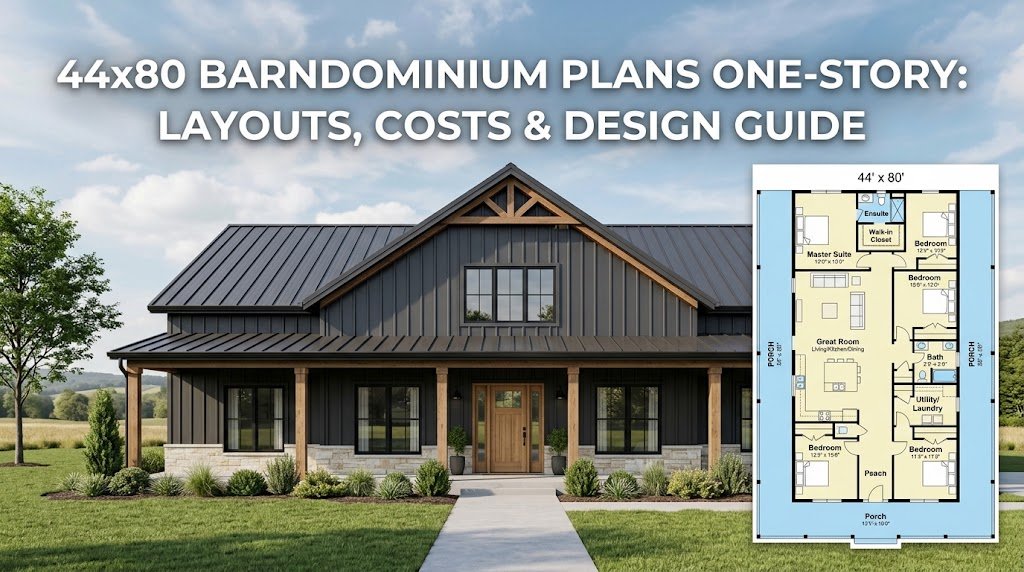 44×80 One-Story Barndominium Plans: Space & Design Insights