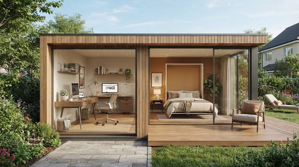 Backyard Office Guest Room: A Dual-Purpose Layout