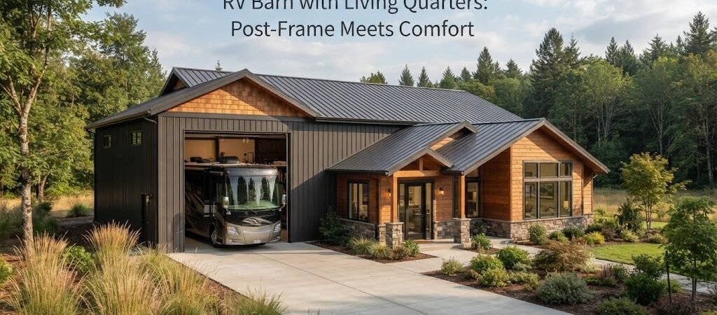RV Barn with Living Quarters: Post-Frame Meets Comfort