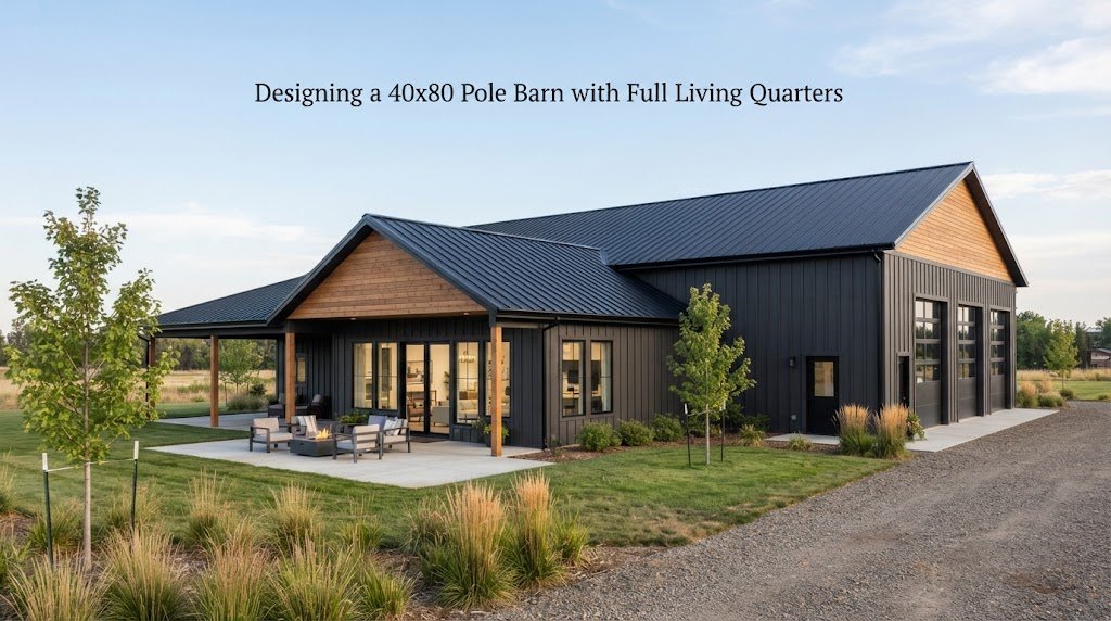 Designing a 40×80 Pole Barn with Full Living Quarters