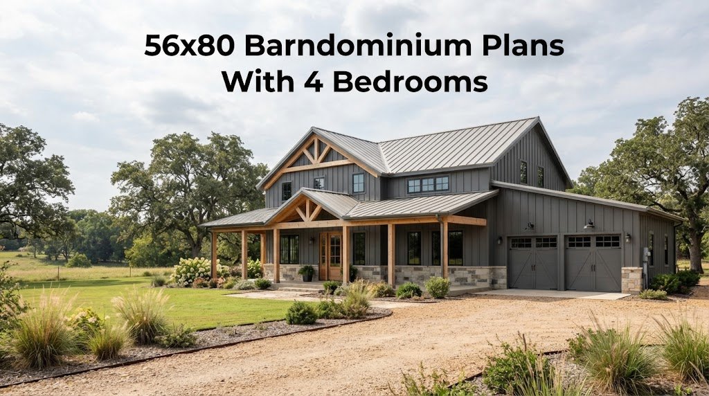 56×80 Barndominium Plans with Four Bedrooms: Explore Designs