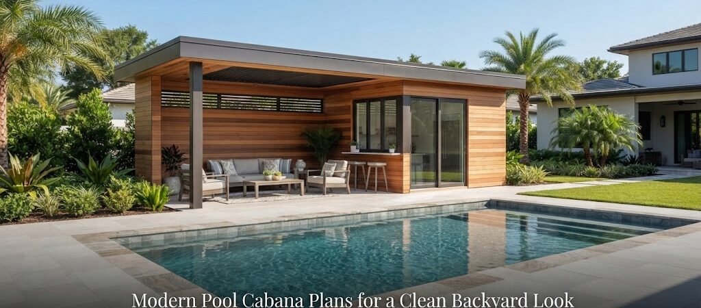 Modern Pool Cabana Plans for a Clean Backyard Look