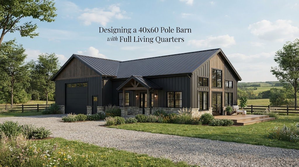 Designing a 40×60 Pole Barn with Full Living Quarters