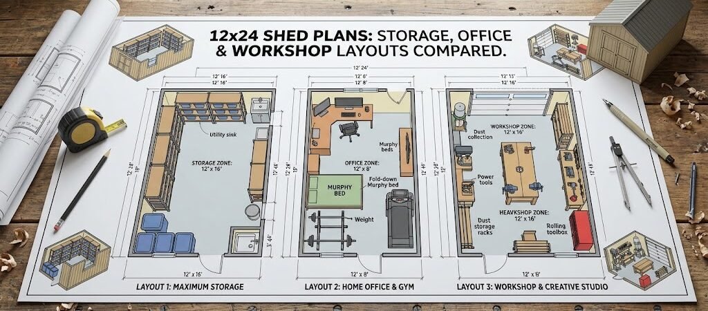 12×24 Shed Plans: Smart Storage, Office & Workshop Ideas
