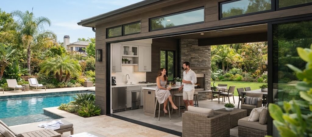 Pool House with Kitchenette: Entertaining Made Easy