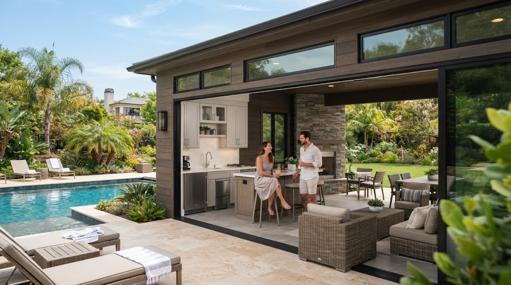 Pool House with Kitchenette: Entertaining Made Easy
