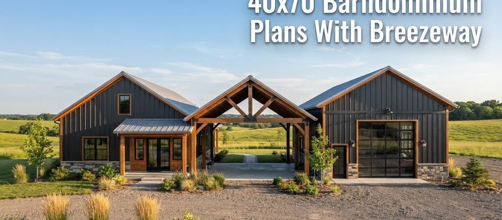 40×70 Barndominium Plans with Breezeway for Homeowners