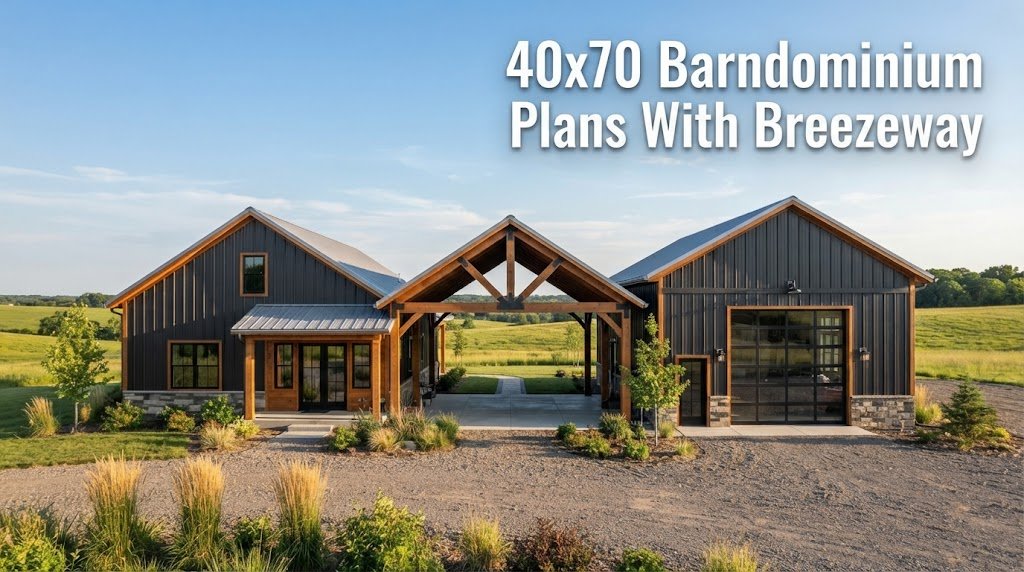 40×70 Barndominium Plans with Breezeway for Homeowners