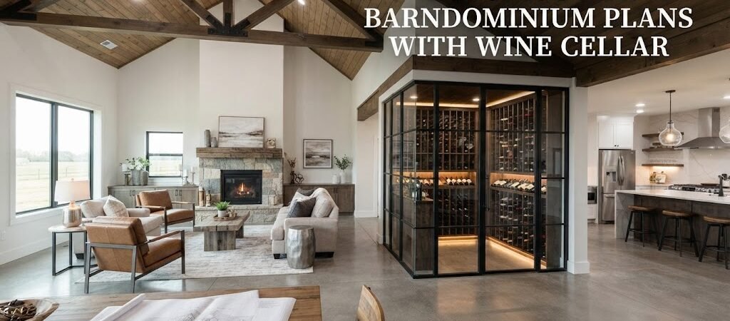 Luxury x40 Barndominium Plans with Wine Cellar Ideas
