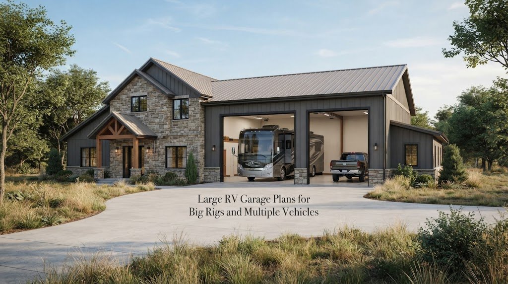 Large RV Garage Plans for Big Rigs and Multiple Vehicles